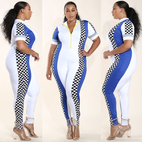 Pants - 123 x plus Colorblock racer jumpsuit